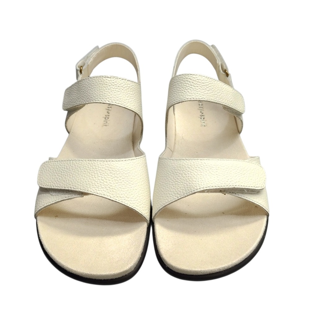 Easy Spirit Hartwell Sandals Womens Size 9M White Leather Open Toe Hook & Loop
